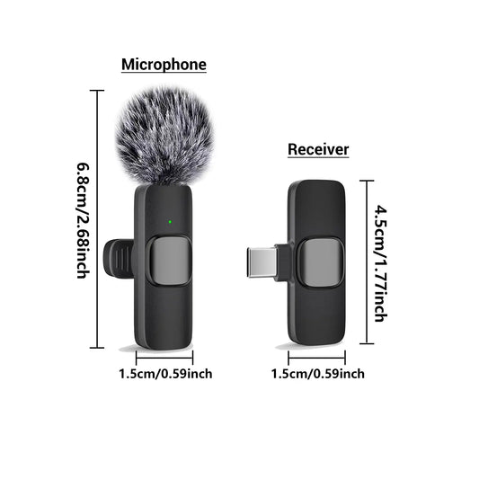 Wireless Mini Lavalier Microphone for Iphone, Ipad & Android, Noise-Cancelling Plug & Play Lapel Mic for Lightning, Usb-Rechargeable Microphone for Short-Video Platforms, Vlogs & Live Streaming, Live Streaming Equipment