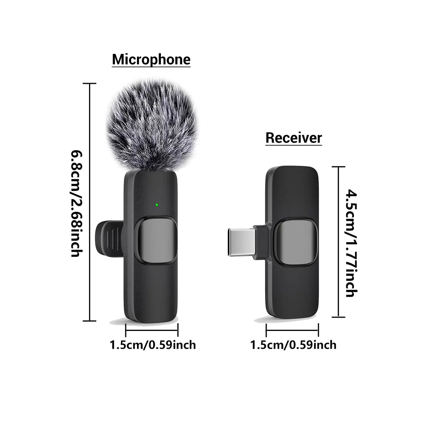 Wireless Mini Lavalier Microphone for Iphone, Ipad & Android, Noise-Cancelling Plug & Play Lapel Mic for Lightning, Usb-Rechargeable Microphone for Short-Video Platforms, Vlogs & Live Streaming, Live Streaming Equipment