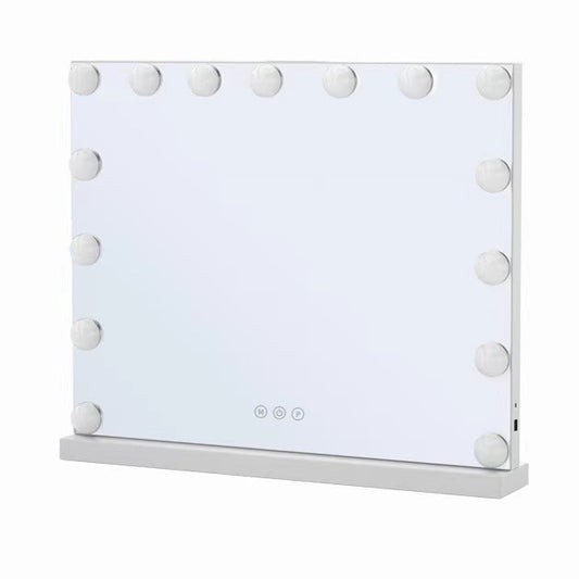 Square LED Vanity Mirror with Adjustable Lighting