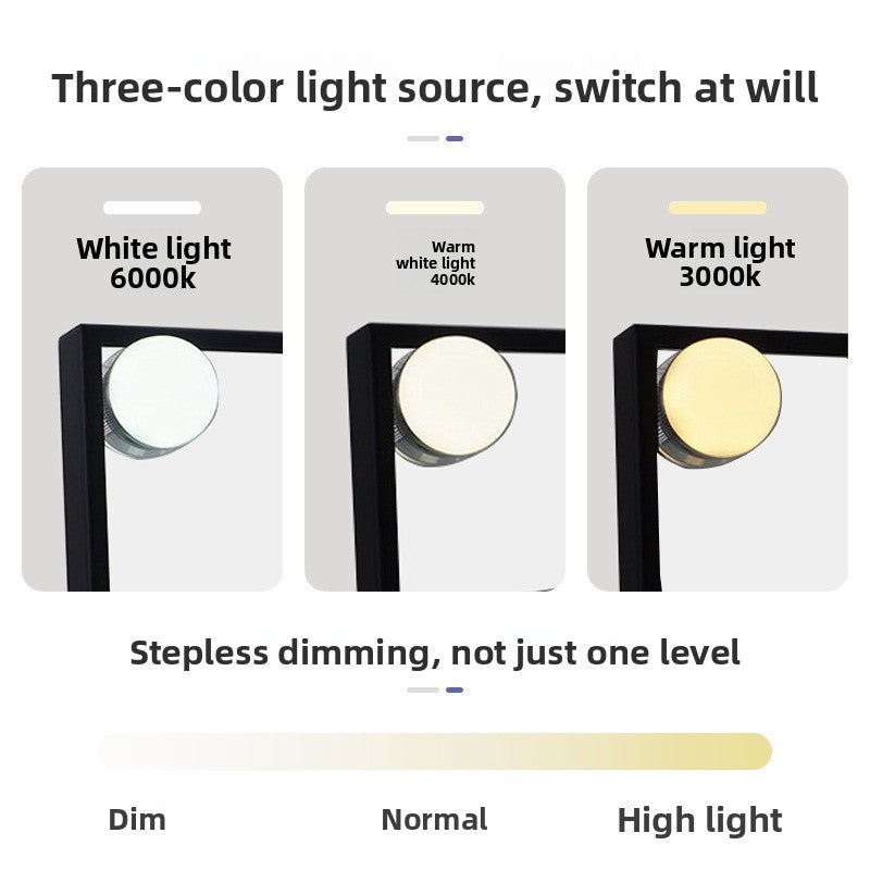 Square LED Vanity Mirror with Adjustable Lighting