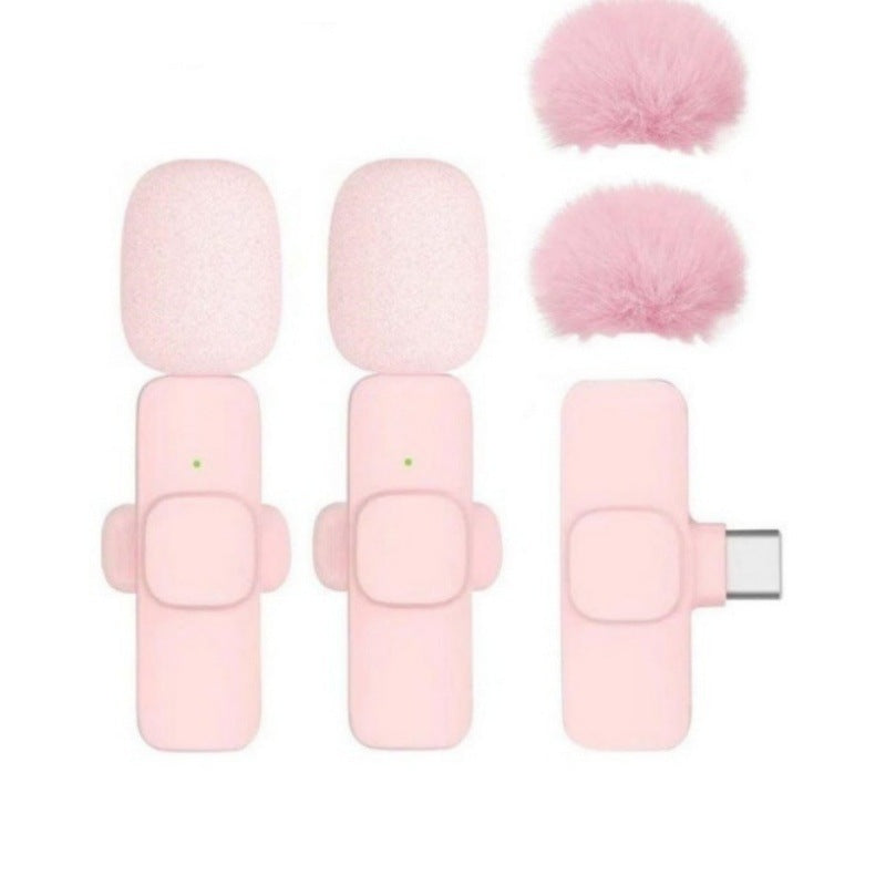 K9 Pink Wireless Lavalier Microphone with Noise Reduction