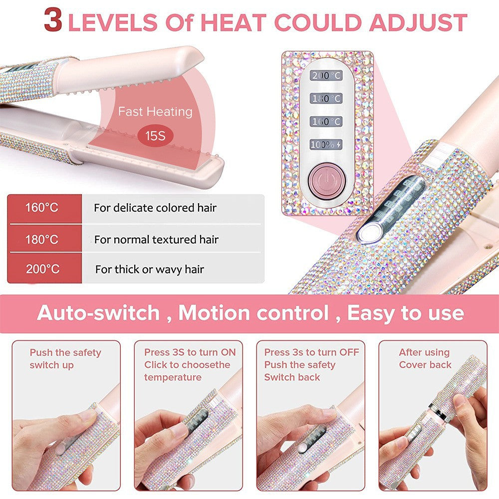 Portable Ceramic Hair Straightener Curler