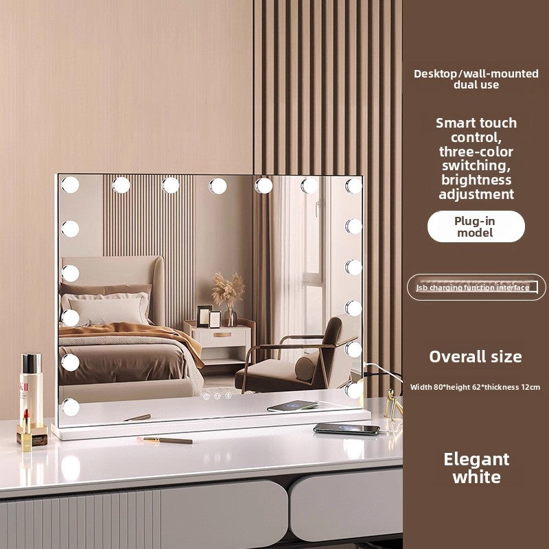 Square LED Vanity Mirror with Adjustable Lighting