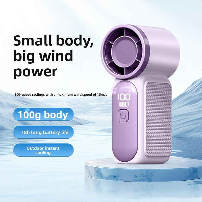 Portable USB Rechargeable Handheld Fan with Digital Display