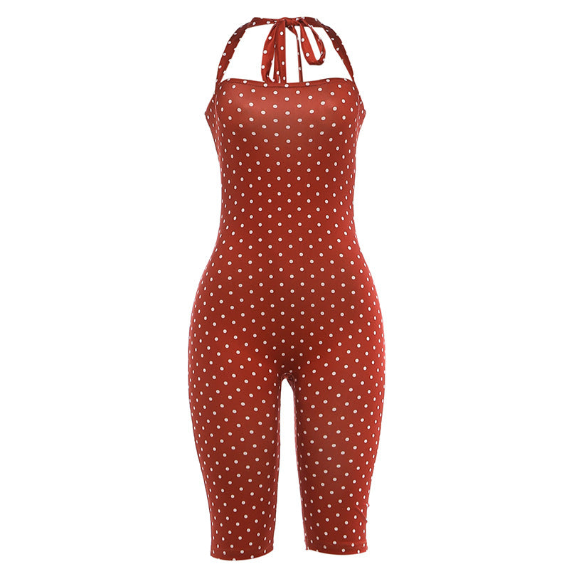 Sleeveless Halter Neck Slim-Fit Jumpsuit for Women