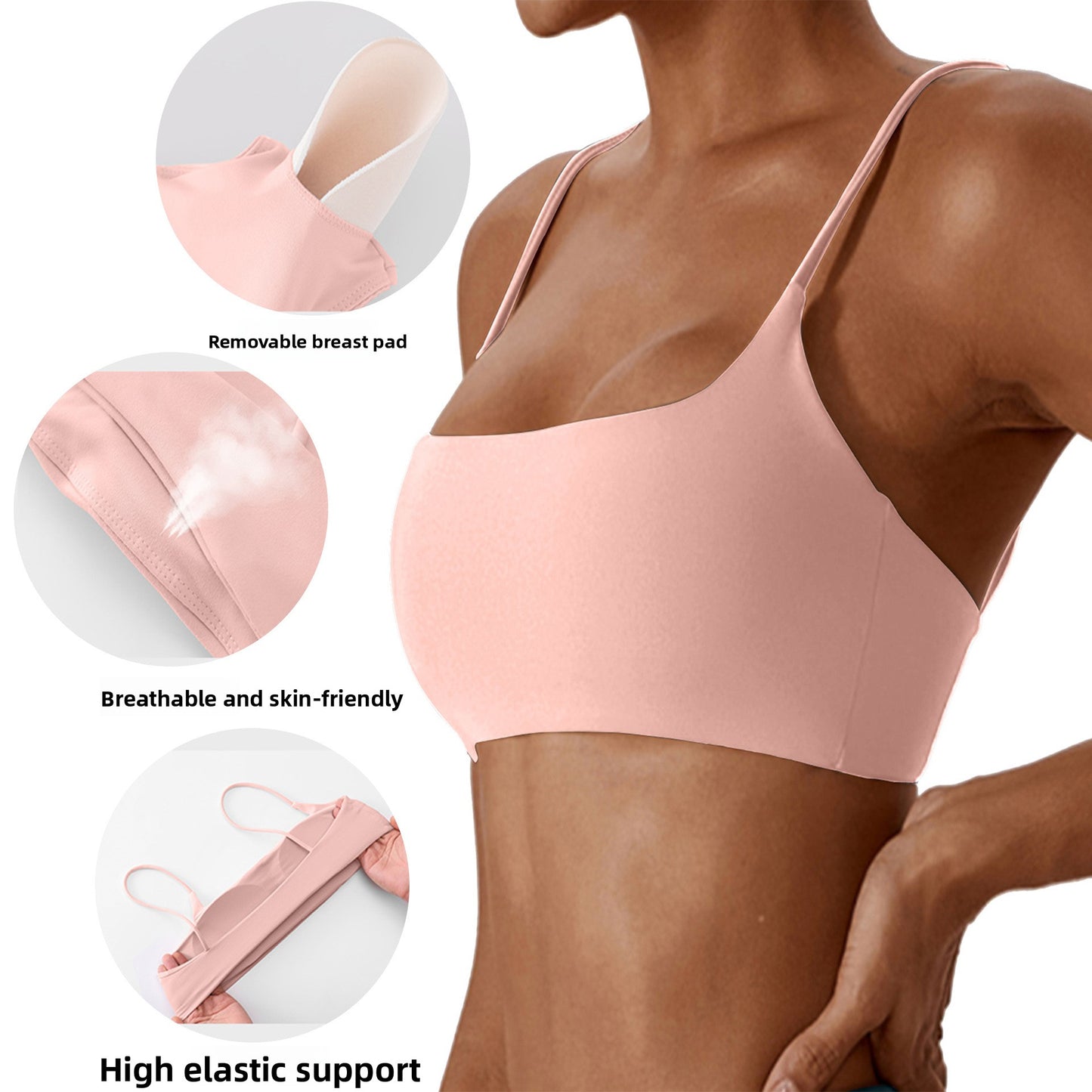 Supportive Fitness Bra with Moisture-Wicking Fabric