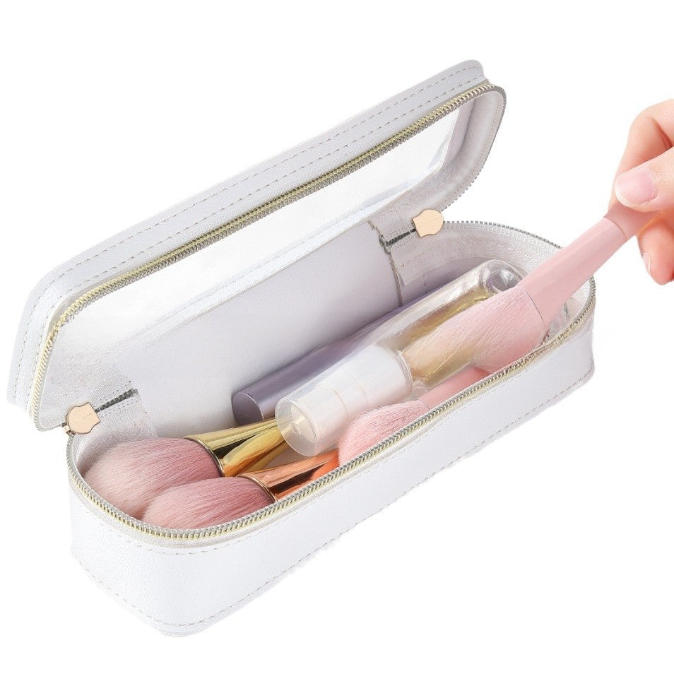 PU Leather Transparent Cosmetic Organizer Bag